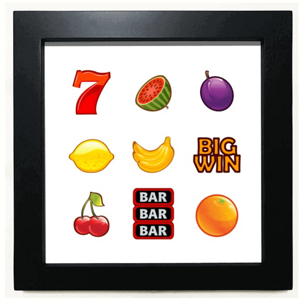 Fruit Illustration Numérique Dessin Animé Motif Cadre Carré Noir Image Murale Table