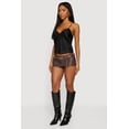 thumbnail image 2 of Women's Solid Faux Leather Micro Shorts, 2 of 4