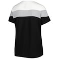 thumbnail image 3 of Women's White/Black Miami Marlins Plus Size Colorblock T-Shirt, 3 of 3