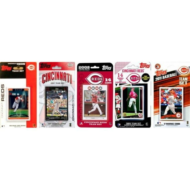 C & I Collectables REDS511TS MLB Cincinnati Rouge 5 Différents Ensembles d'Équipes de Cartes à Collectionner sous Licence