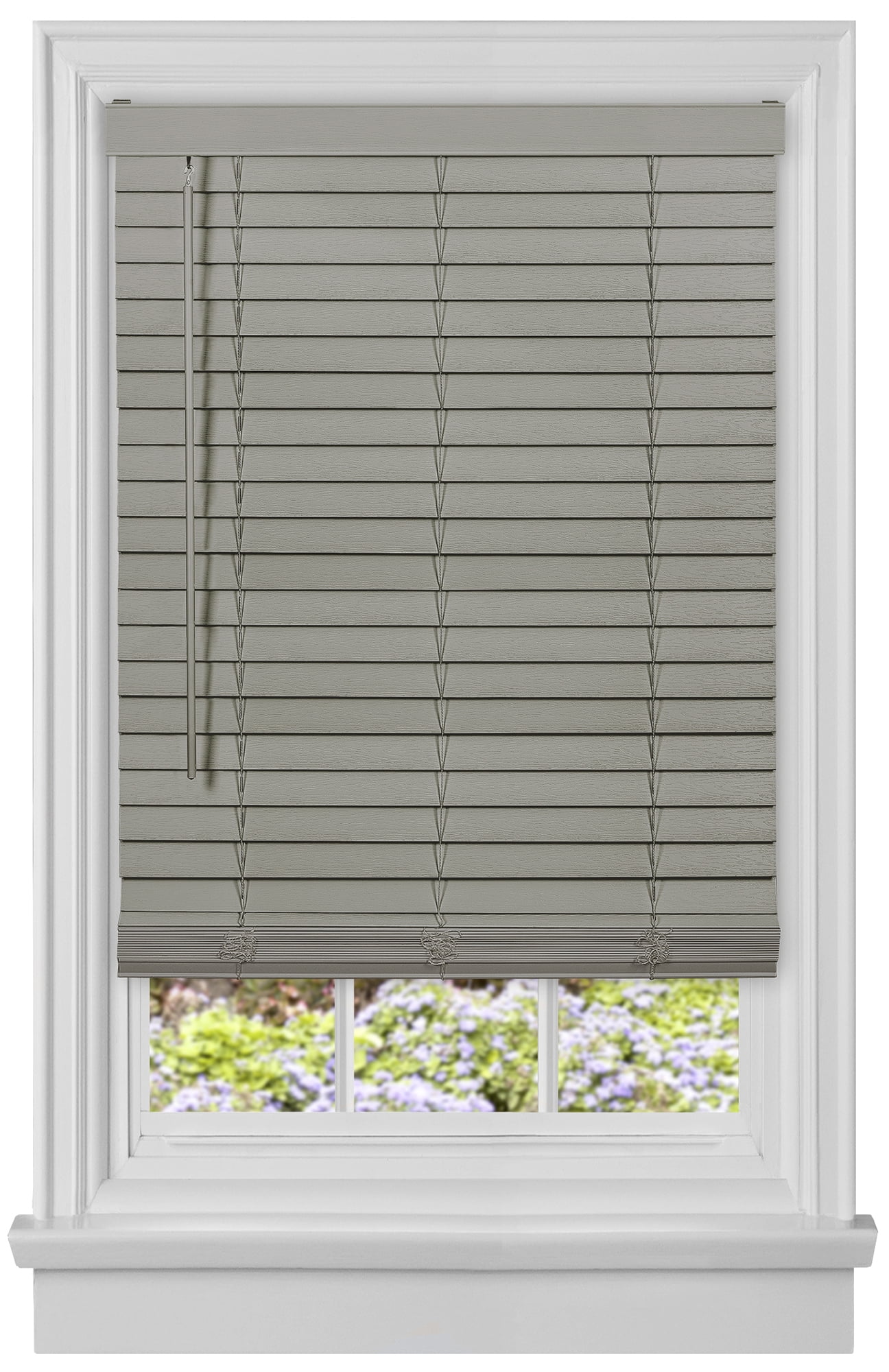 PowerSellerUSA Achim Home Furnishing Cordless GII Luna 2 Slat Mahogany Venetian Window Blinds 30 W x 64 L