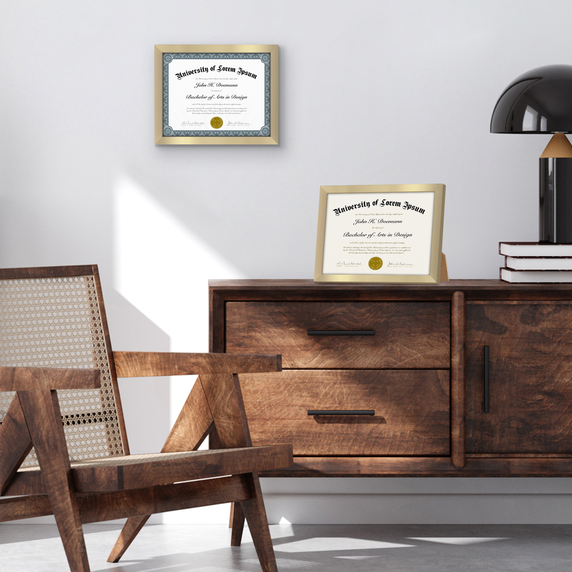 Americanflat 8.5x11 Diploma Frame with Shatter-Resistant Glass Document Frames Legacy Collection Wall - Gold