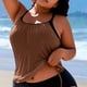 thumbnail image 5 of TaTaai Plus Size Loose Split Swimsuit, Women's Solid Color Padded No Steel Support Swimwear, Elastic Design, Ideal for Summer Beach Pool Vacation Wear Gift, 5 of 5
