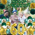 thumbnail image 2 of YANSION Green Gold 60th Birthday Party Decorations Men Women Dark Green Gold Balloons Garland Kit Tissue Pom Poms Flowers Happy Birthday Banner Metallic Confetti Balloons for 60th Birthday Supplies, 2 of 7