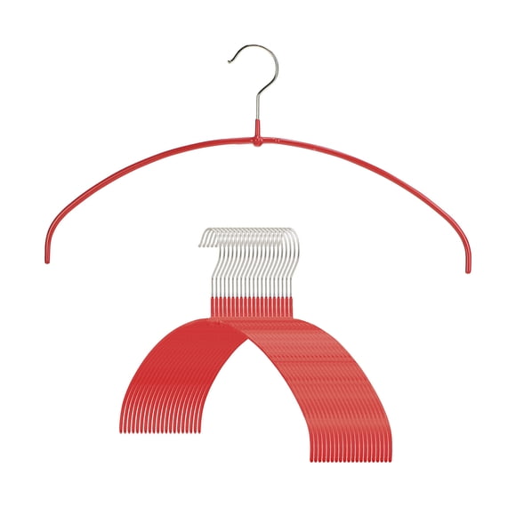 Colgador de ropa MAWA Euro ultrafino y antideslizante, juego de 20 unidades, color rojo