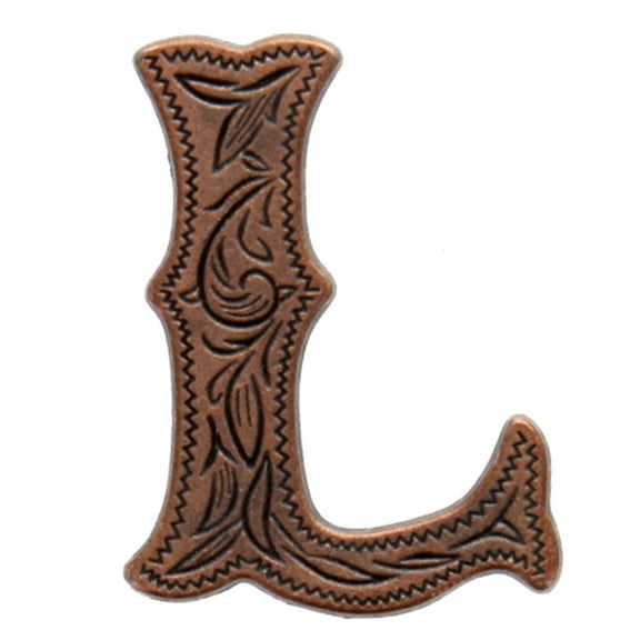Concho Alphabet Letter L Antique Copper Plated 3/4" Tall 1339-123 by Stecksstore