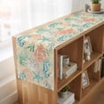 thumbnail image 6 of Table Runners 120 Inches Long Dress Scarves, Teal Red Coastal Farmhouse Coffee/Dining/Kitchen Table Runner for Living Room, Nautical Seahorse Beach Coral Starfish Beige 13x120 Inch, 6 of 9