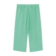 thumbnail image 4 of Kovlvoll Teen Girls Capris Pants Elastic Waisted Straight Leg Pant Loose Casual Children Girl Cropped Trousers with Pockets 4-14 Years, 4 of 6