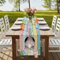 thumbnail image 4 of Table Runners 90 Inches Long Dress Scarves, Easter Bunny Farmhouse Coffee/Dining/Kitchen Table Runner for Living Room, Eggs Cute Rabbit Colorful Wooden Grain Rustic 13x90 Inch, 4 of 9