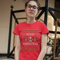 thumbnail image 3 of Tee Hunt Ugly Sweater Theme Santa Claus T-Shirt Let it Snow Christmas Xmas Women's T-Shirt Tee, Red, X-Large, 3 of 5