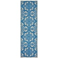 thumbnail image 2 of Style Haven  Cara Mixed Pile Floral Medallions Indoor/ Outdoor Area Rug Blue/Sand 2'3" x 7'6" Runner 8' Runner Runner, Outdoor, Indoor Entryway,, 2 of 5