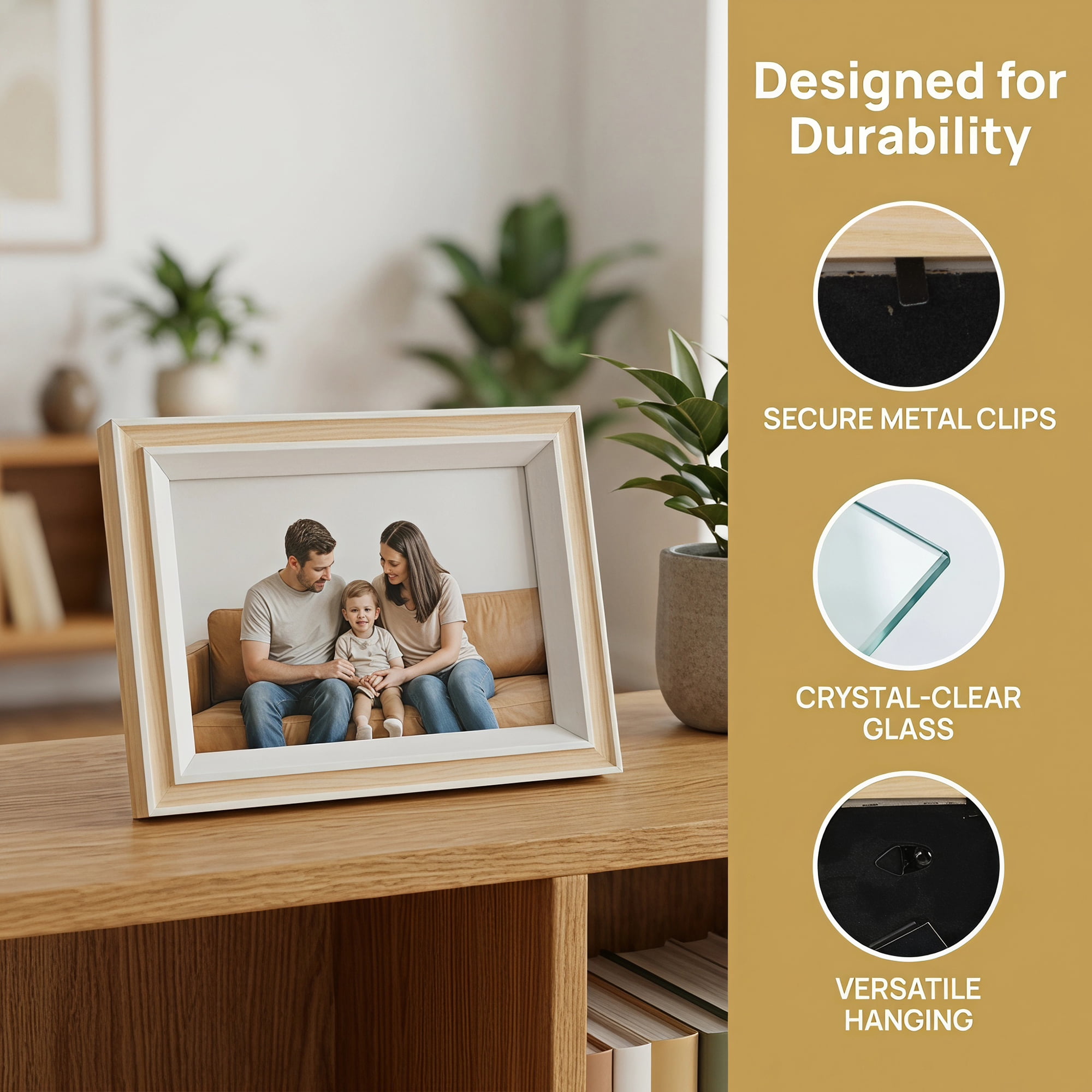 Unique Bargains Classic MDF Wood Picture Frame for Wall Mounting Wood 4" x 6"