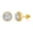 gold-3mm, variant on Sterling Silver 4mm Simulated Diamond Main Stone CZ Cubic Zirconia Halo Stud Earrings for Women