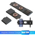 thumbnail image 4 of Cargador inalámbrico magnético 3 en 1 para Apple Watch Airpods 15w, cargador rápido plegable portátil transparente, 4 of 5