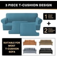thumbnail image 3 of Cushion Cover for T Cushion Sofa (Medium, Storm Blue), 3 of 7