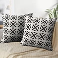 thumbnail image 4 of LALILO Throw Pillow Covers Modern Stylish Geometric Striped Lattice Grid Cushion Cover 18" x 18", 2 Pack, 4 of 6