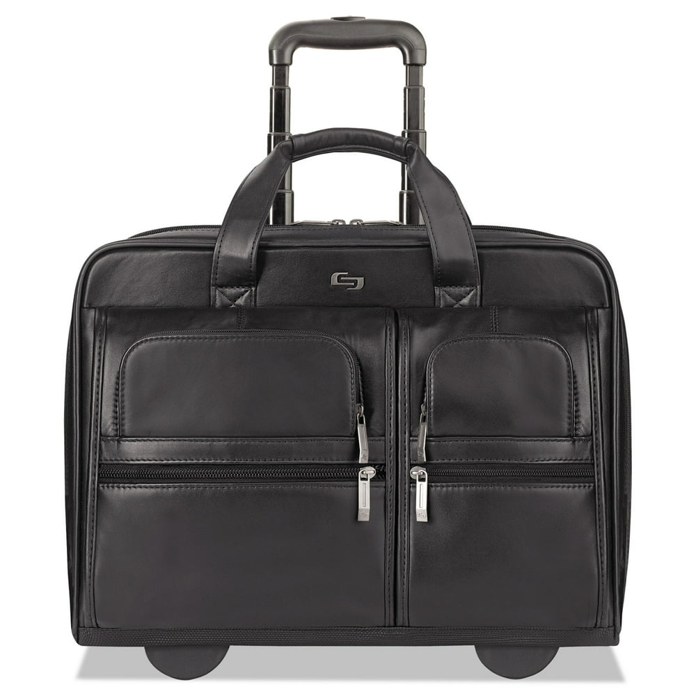 Solo USLD9574 US Luggage Leather Laptop Rolling Case, Black - Walmart ...