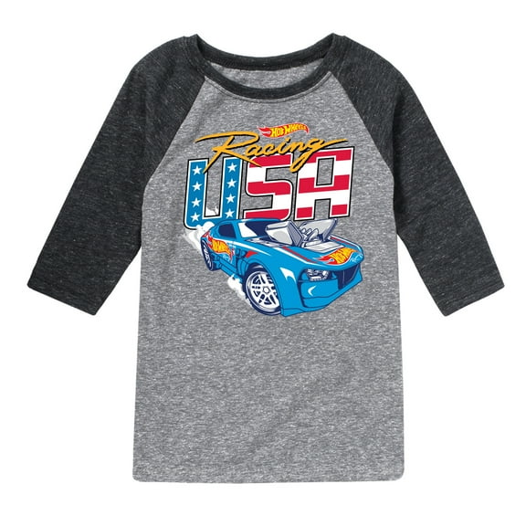 Hot Wheels - Racing USA - Toddler And Youth Raglan Graphic T-Shirt
