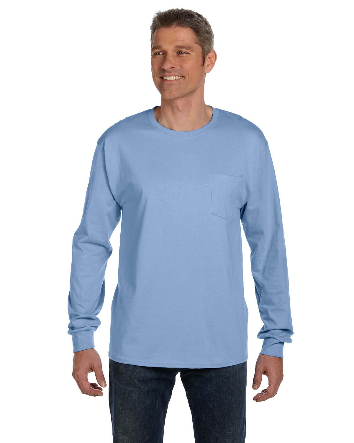 Hanes - Mens Tagless ComfortSoft Long-Sleeve Pocket T-Shirt 5596 (10 ...