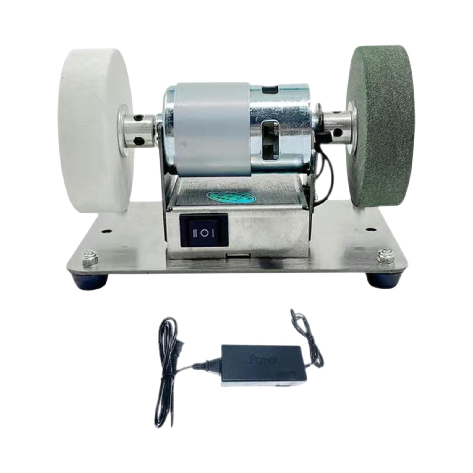 simhoa Electric Belt Sander Belt Grinder 7 Adjustable Speed Double Wheels Equipment Mini Bench Belt Grinder for Making Metal Working