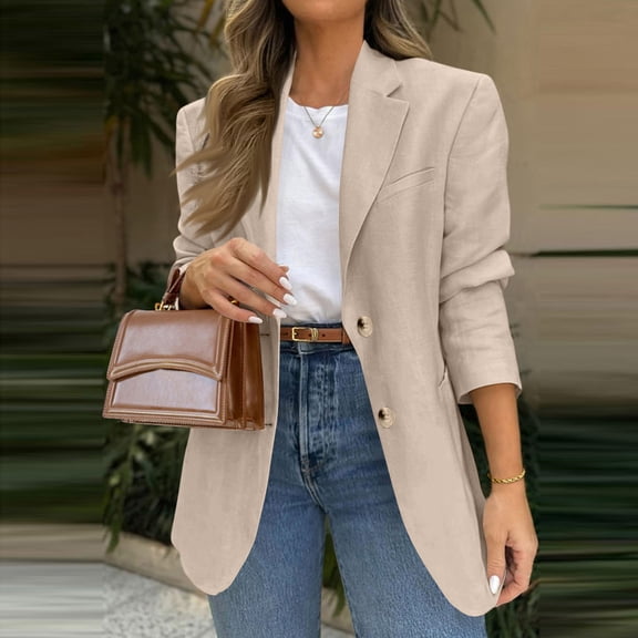 Womens Casual Knit Blazer Long Sleeve Open Front Blazers Stretchy Work Office Suit Jackets with Pockets Brown XL