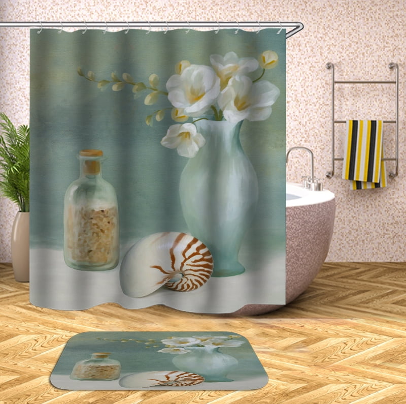 Shower Curtain Set Abstract Painting Pattern Pattern 3D Printed Bathroom Shower Curtains