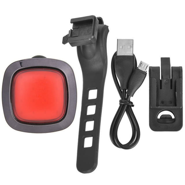 Plástico USB Carga IPX6 Eficiente Apretado Impermeable Segura Montar Bicicleta Luz Trasera Bicicleta Ciclismo Accesorio Negro