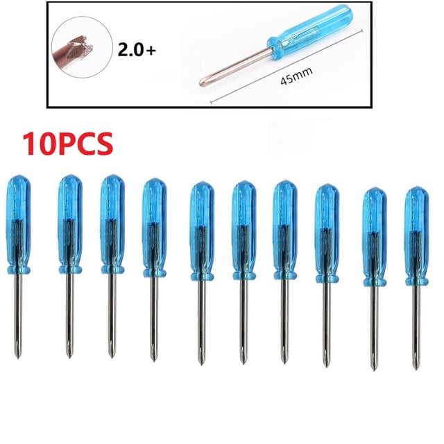Chendee 10Pcs Mini Slotted Cross Screwdrivers For X-Box Laptop Repair Tool 1.5/2.0/3.0Mm,10Pcs 2.0+