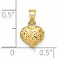 thumbnail image 3 of 14K Yellow Gold Polished Diamond-Cut Small Puffed Heart Pendant (11 X 8.04) Made In Turkey -Jewelry By Sweet Pea, 3 of 8