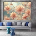 thumbnail image 2 of Mudket Soft Light Peach Flowers Canvas Wall Art, Floral Wall Decor, Framed Ready to Hang Artwork for Living Room Bedroom - 12"L x 8"W, 2 of 10