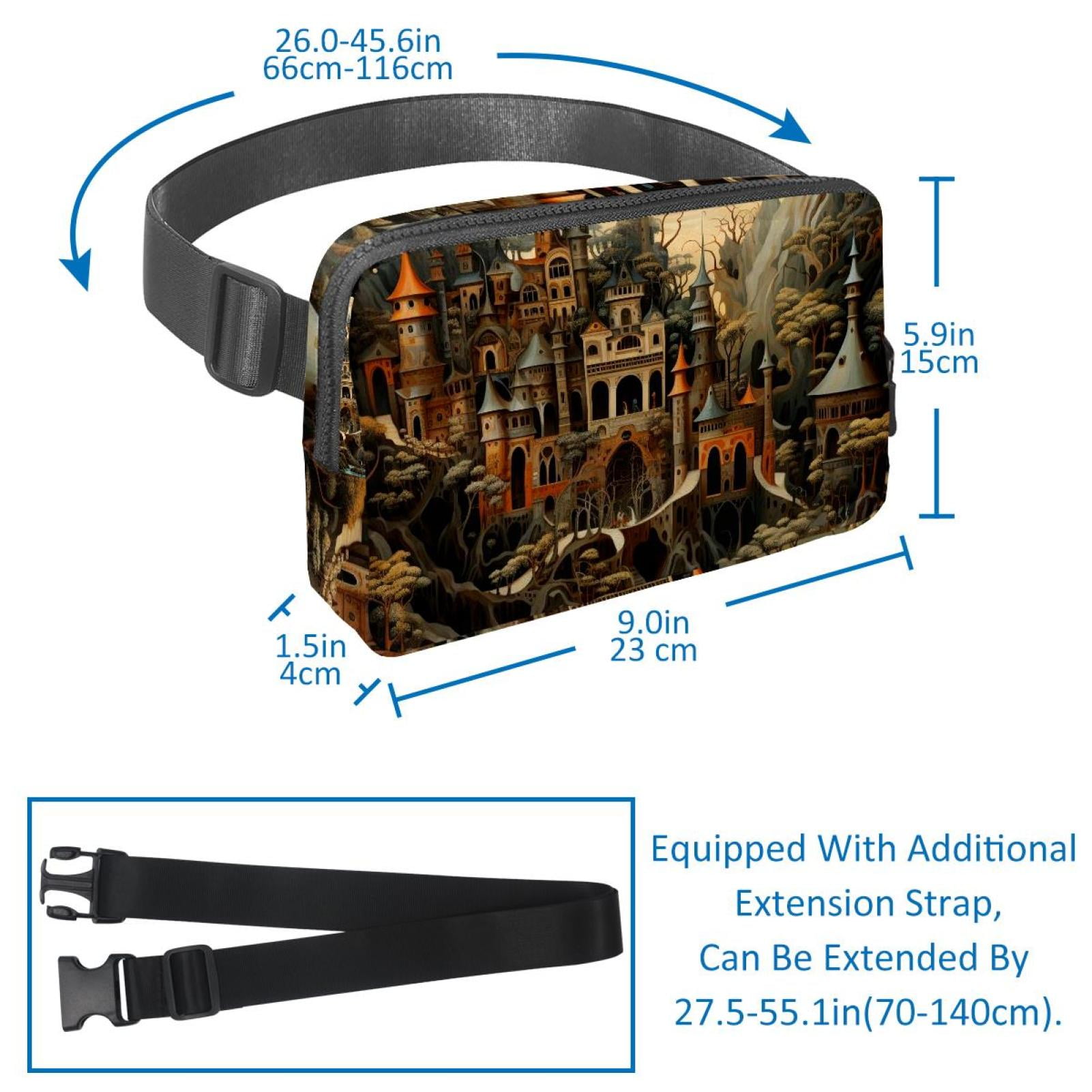 Bohemia Lightweight Adjustable Waist Pack with Extension Strap - Unisex Running Belt Fanny Pack