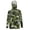 Bear Camo Green, variant on Men's Hooded Fishing Shirt Sun Protection Full Coverage Running Fishing Hoodie UV Protection Long Sleeve Hiking Clothes with Mesh Face Mask, 2XL, Dinosaur Paw Camo Green