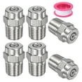 thumbnail image 1 of Uxcell 6 Paquete de Consejos de Limpieza de Superficie - 0 Grado 1/4" NPT Macho Boquillas de Lavadora a Presión, Acero Inoxidable con Cinta de Sellado (1.311mm Orificio), 1 of 1