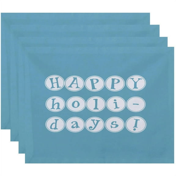Simply Daisy 18" x 14" Happy Holidays Word Print Placemats, Set of 4