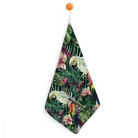 

Autua Birds Flowers Parrot Quick-Dry Hand Towels 11.8x11.8in Ultra-Fine Fiber Kitchen Bathroom Towels 2pcs