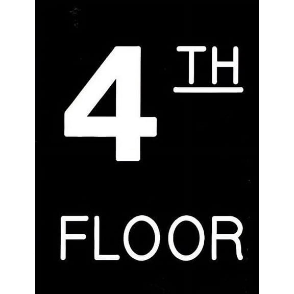 Floor number Sign - Four (4) sign Engraved Plastic
