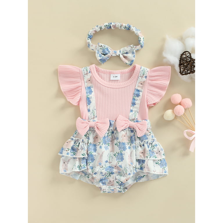  wybzd Newborn Baby Girl Easter Outfit Bunny Romper Onesie  Shorts Set Rabbit Pompoms Tail Bloomer with Headband (Bunny Short Set,0-3  Months) : Clothing, Shoes & Jewelry