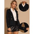 thumbnail image 3 of Chaqueta Peplum Steampunk para Mujer Chaqueta Informal con Solapa y Doble Botonadura Blazer para oficina Negro L, 3 of 6