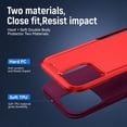 thumbnail image 7 of for iPhone 11 Pro Max Case, Phone Case Heavy Duty 2 in 1 Full Body Rugged Shockproof Hybrid Hard PC Soft TPU Bumper Drop Protective Girls Women Boy Men Covers for iPhone 11 Pro Max, Red+Rose, 7 of 7