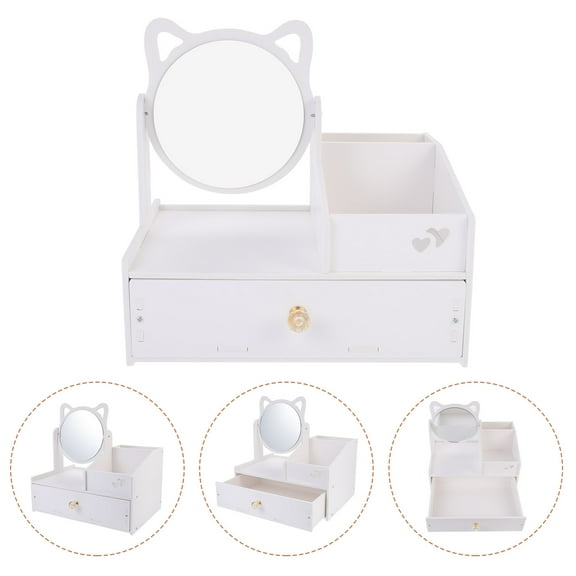HOMEMAXS  Cosmetic Organiser Organizer with Mirror Drawer Storage Box Makeup