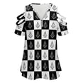 thumbnail image 4 of Freemason Checkered Pattern Womens Summer V Neck Zipper Top Short Sleeve T Shirt Off Shoulder Top Casual Classy Loose Shirts, 4 of 7