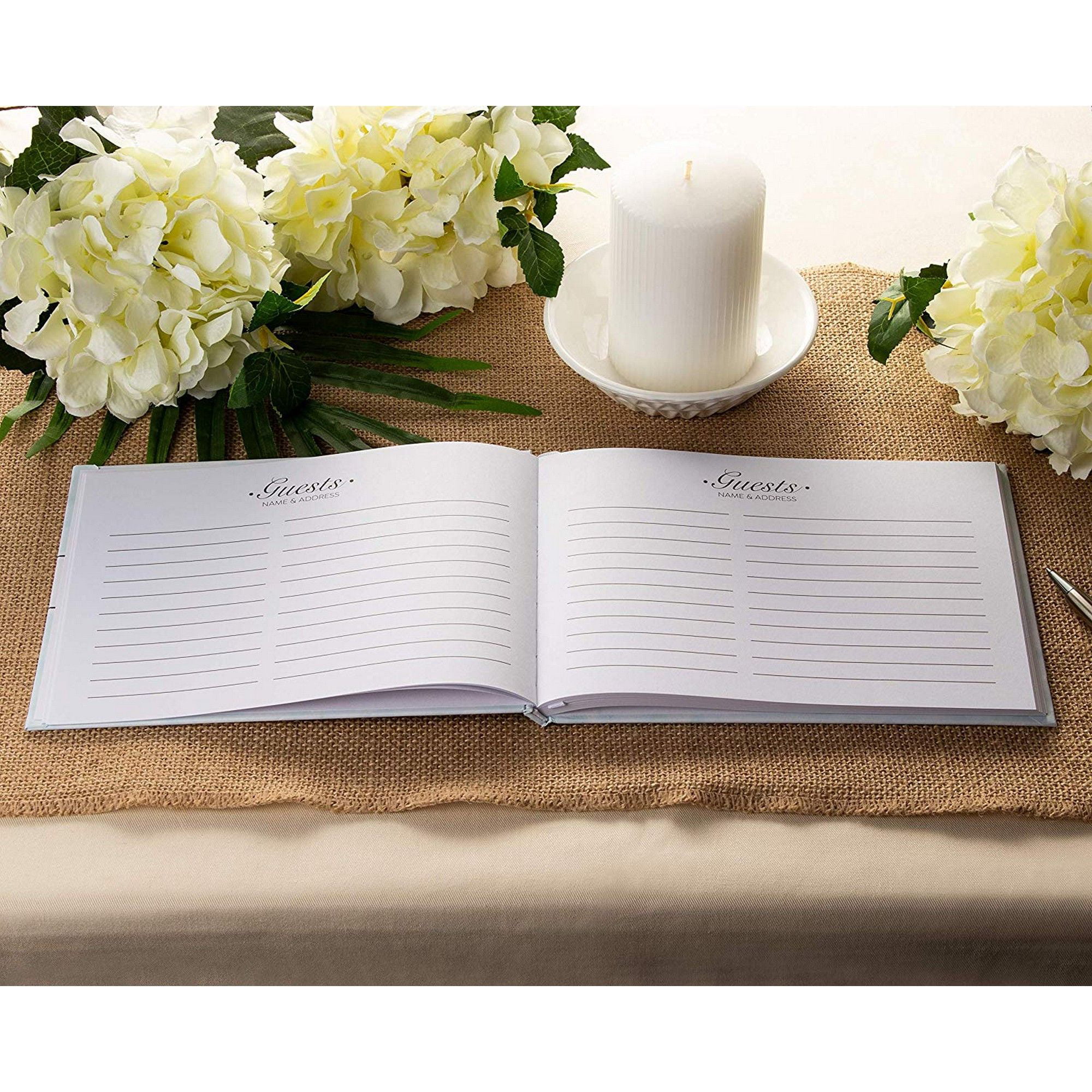 Guest Book 8.3 x 6.25 x 0.45 Inches Baby Shower Graduation Party Floral Print Design 56-Sheet Wedding Guest Book for Business Banquet