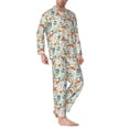 thumbnail image 2 of Lsque Garden Of Little Bunnies Pattern Long Sleeve Pajama Set for Men - Soft 2-Piece Sleepwear and Loungewear Set with Pockets, Comfy Nightwear-Small, 2 of 7