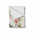 thumbnail image 2 of Rose Soft Flannel Fleece Blanket, Vintage Wreath of Romantic Rose Blossoms with a Butterfly in the Middle Floriculture, Cozy Plush for Indoor and Outdoor Use, 50" x 70", Multicolor, by Ambesonne, 2 of 6
