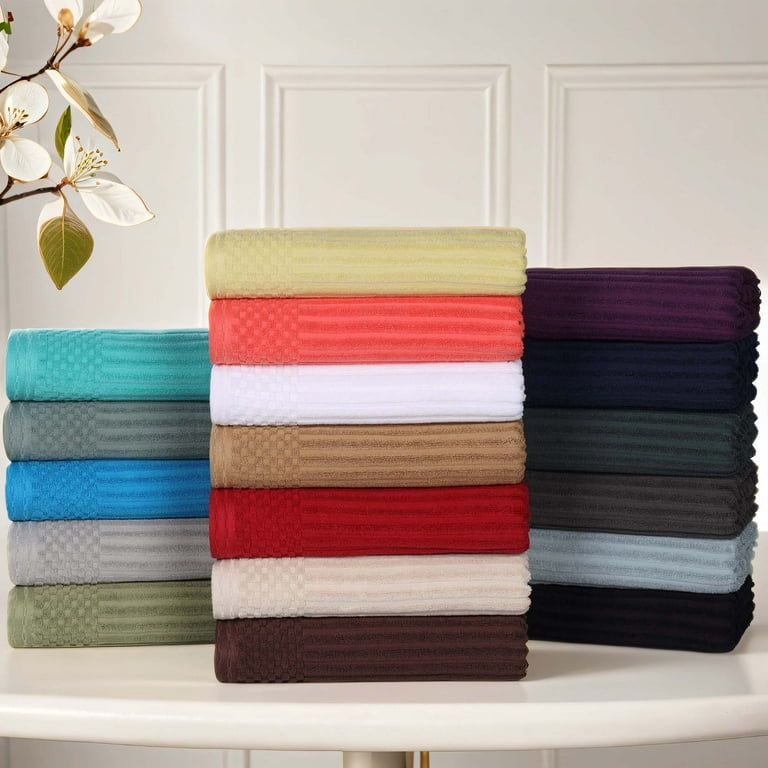 Superior 6 Piece 100 Cotton Towel Set 2 Bath Towels 2 Hand Towels and 2 Face Towels Silver Walmart