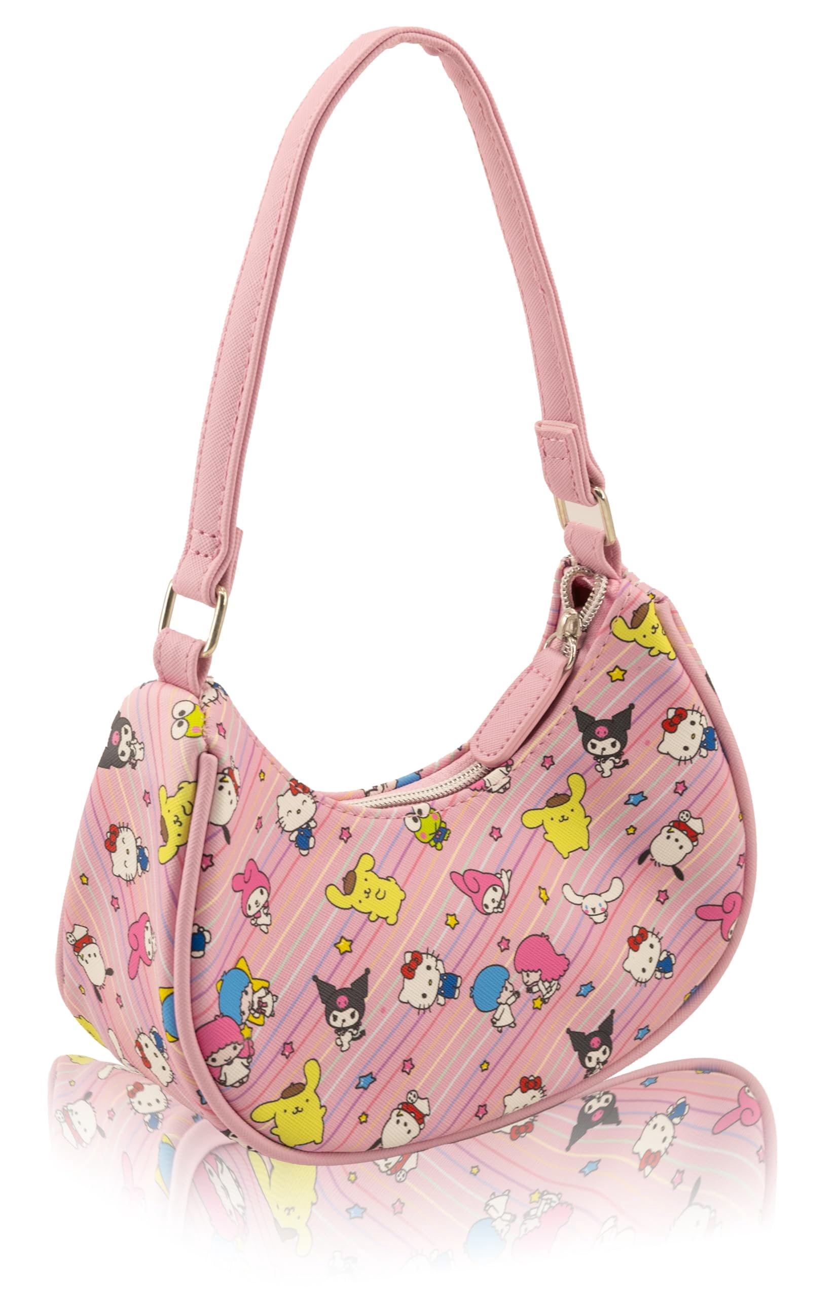 Sanrio Hello Kitty and Friends Hobo Handbag Purse for Girls  Hello Kitty Crossbody Shoulder Bag  Small PU Leather Toddler Purse, Preschool Handbag, Everyday Tote or Mini Travel Purse Ages 3+