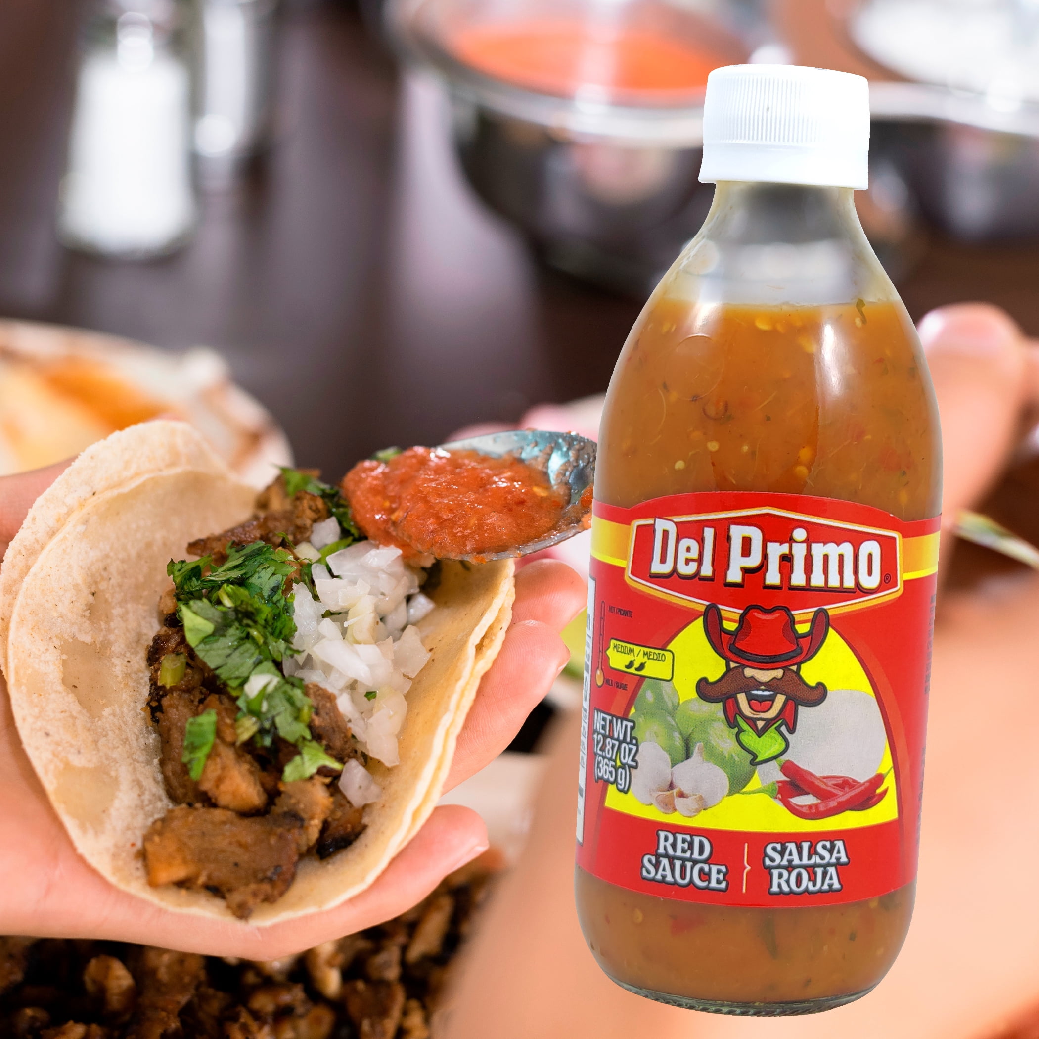Primos Del Primo Red Sauce bottle Vegan and Gluten Free, 12.88 oz