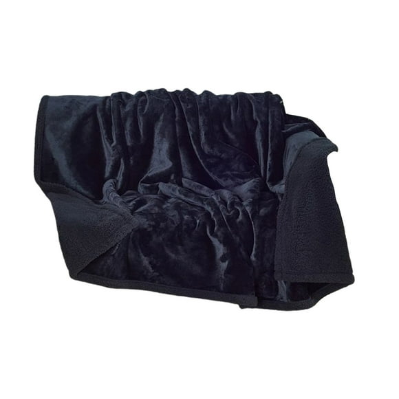 Homary Double-Sided Pet Blanket, Machine Washable Fleece Flannel Throw, Water Resistant Warm Mat for Dog Cat Bed Car Seat Tanuke Black