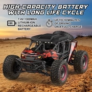 Contixo HC4 Off-Road UTV RC Car, 1:16 Scale Remote Control Cars with 4WD for Kids and Adults, Red