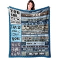 thumbnail image 1 of LHSHID to My Son Blanket Son Gifts from Mom Birthday Gifts for Son Gift for Valentines Day Christmas Graduation Fathers Day Mother to Son Gifts Throw Blankets Gifts for Adult Son 50x60in, 1 of 6